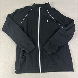 Golds Gym Track Jacket Mens XL Black Full Zip Athletic Gym